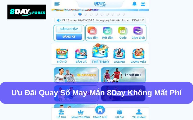 Các phần thưởng hấp dẫn từ 8Day quay số may mắn hàng ngày